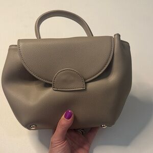 Elegant Taupe Handbag + Crossbody strap